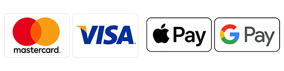 Mastercard, Visa, Apple Pay and Google Pay